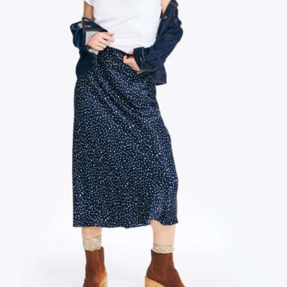 Nautica Polka Dot Midi Skirt | Size Medium | Classic Fit